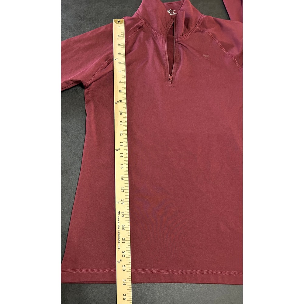 Piper by SMARTPAK Quarter Zip Equestrian Shirt Women M Burgundy Horse Riding Top - Picture 7 of 8